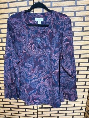 CJ banks navy blouse size 2X